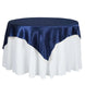 60"x 60" Navy Blue Seamless Satin Square Tablecloth Overlay