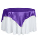 60"x 60" Purple Seamless Satin Square Tablecloth Overlay