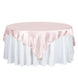 72"x72" Blush Satin Square Tablecloth Overlay
