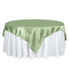 72" x 72" Sage Green Satin Square Tablecloth Overlay