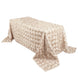 90x132inch Beige Grandiose 3D Rosette Satin Rectangle Tablecloth