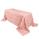 90x132inch Dusty Rose Grandiose 3D Rosette Satin Rectangle Tablecloth