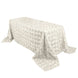 90x132inch Ivory Grandiose 3D Rosette Satin Rectangle Tablecloth
