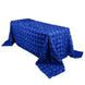 90x132inch Royal Blue Grandiose 3D Rosette Satin Rectangle Tablecloth