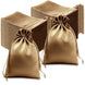 60 Pack 6x9inch Antique Gold Satin Wedding Party Favor Bags, Drawstring Pouch Gift Bags