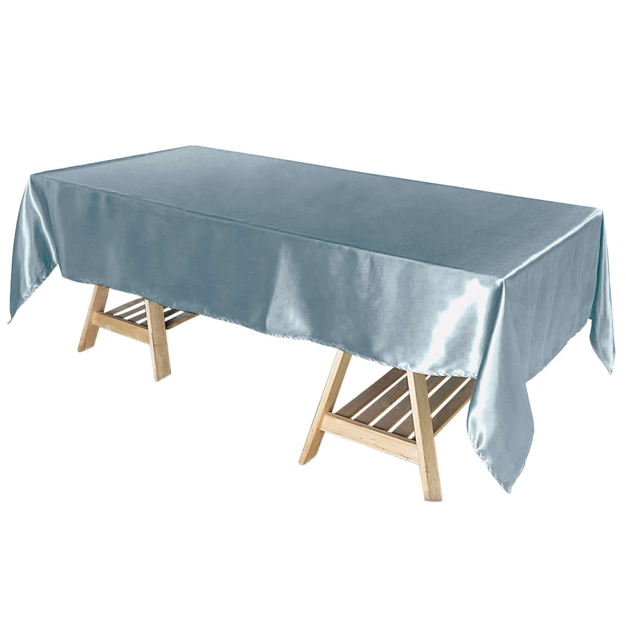 60"x102" Dusty Blue Smooth Satin Rectangular Tablecloth