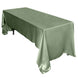 60"x126" Dusty Sage Green Satin Rectangular Tablecloth