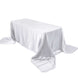 90x156 White Satin Rectangular Tablecloth