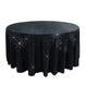 Scuba Round Tablecloth 120 Black with Rhinestone Accents – Seamless, Wrinkle-Free