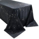 Scuba Rectangular Tablecloth 90×132inch Black Rhinestone Accents – Seamless, Wrinkle-Free