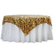 72" x 72" Gold Premium Big Payette Sequin Overlay