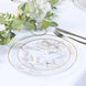 Set of 20 Clear Plastic Dinner Dessert Plates With Metallic Gold Floral Design