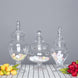 Set of 3 | Clear Glass Pedestal Apothecary Party Favor Candy Jars With Snap On Lids