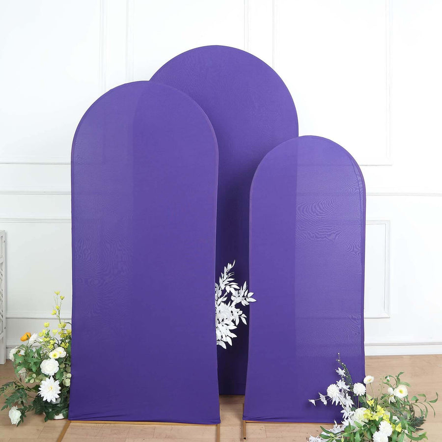 Purple backdrop set with floral accents, ideal for photography or events.