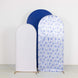 Set of 3 Matte White Blue Spandex Chiara Backdrop Stand Covers in French
