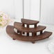 Set of 3 Rustic Brown Half Moon 3-Tier Wooden Cupcake Stands, Semi Circle Pedestal
