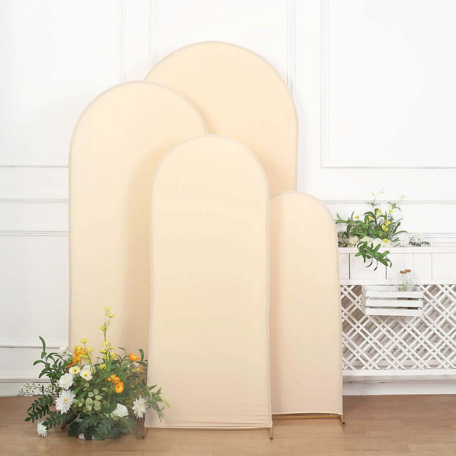 Beige fabric backdrops in various sizes for photography setup