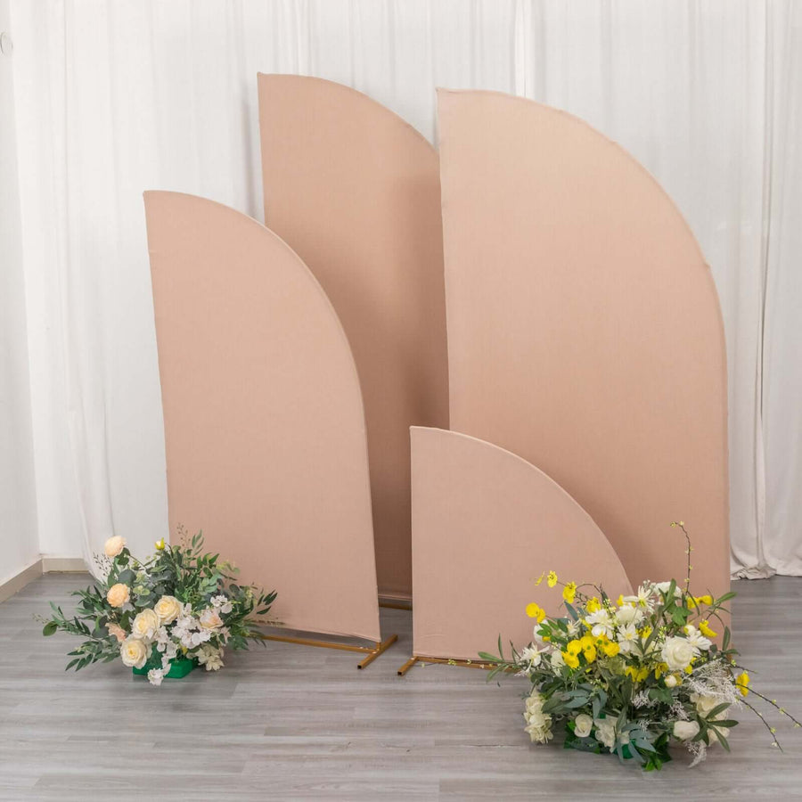 Set of 4 | Matte Nude Spandex Half Moon Chiara Backdrop Stand Covers