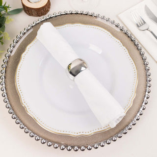 Add Elegance to Your Table with Shiny Metallic Silver Acrylic Napkin Rings Add Elegance to Your Table with Shiny Metallic Silver Acrylic Napkin Rings