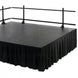 Portable Stage Skirt Black Polyester Platform Skirting Cloth for Events, Performances Wedding Stage