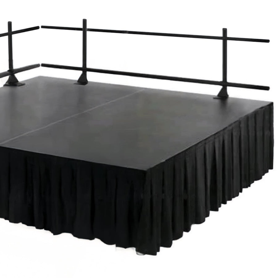 Portable Stage Skirt Black Polyester Platform Skirting Cloth for Events, Performances Wedding Stage