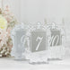 Silver Mirror Arch Acrylic Table Numbers (1-10) - 6"x7" Wedding Reception Signs with Baroque Lace