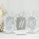 Silver Mirror Arch Acrylic Table Numbers (11-20) - 6"x7" Wedding Reception Signs with Baroque Lace