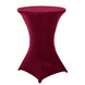 Burgundy Highboy Spandex Cocktail Table Cover, Fitted Stretch Tablecloth for 24"-32" Dia Tables