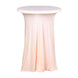 Blush / Rose Gold Round Heavy Duty Spandex Cocktail Table Cover With Natural Wavy Drapes
