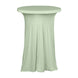 Sage Green Round Heavy Duty Spandex Cocktail Table Cover With Natural Wavy Drapes