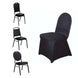 Black Spandex Stretch Fitted Banquet Slip On Chair Cover - 160 GSM