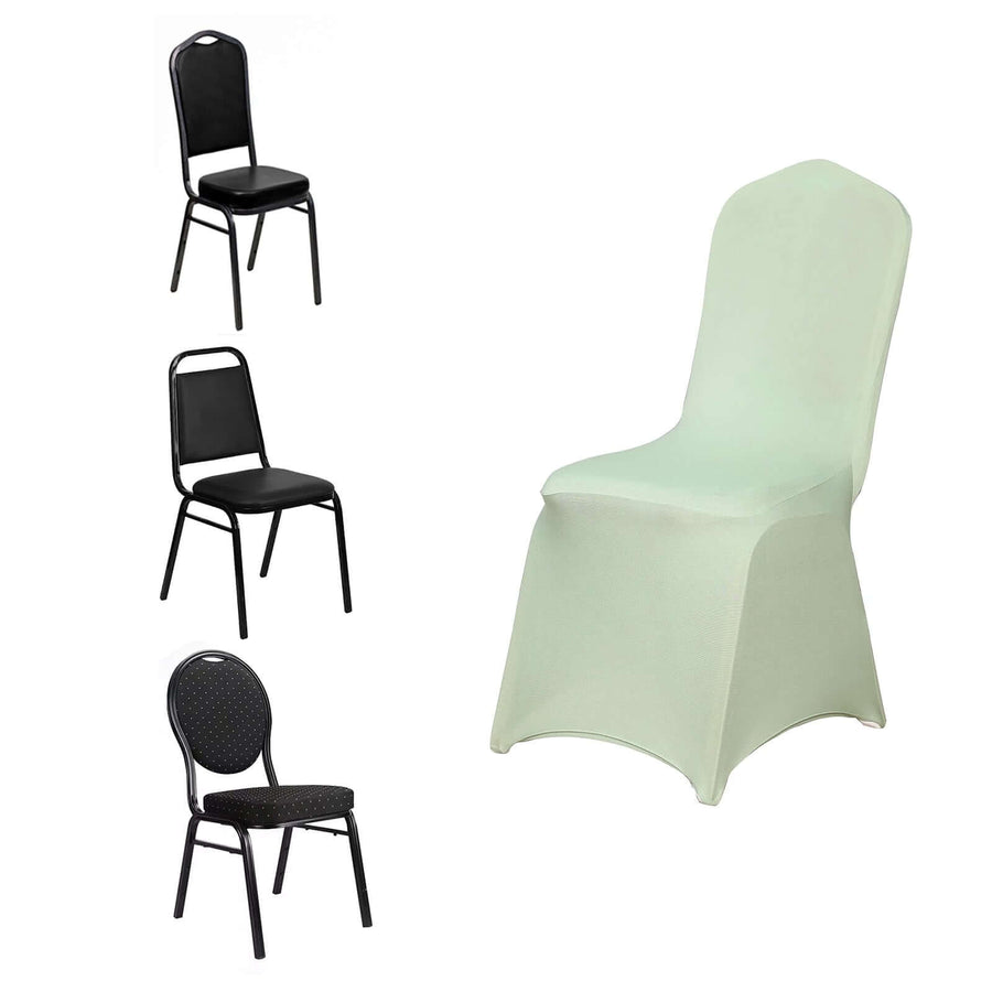 Sage Green Spandex Stretch Fitted Banquet Slip On Chair Cover 160 GSM