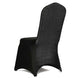 Black Spandex Stretch Banquet Chair Cover, Fitted with Metallic Shimmer Tinsel Back
