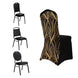 Spandex Chair Cover with Wave Embroidered Sequins for Banquet Chairs Black/Gold - Glittering Stretch Fitted Slipcover