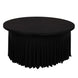 Black Stretch Spandex Fitted Round Tablecloth 60 in for 5 Foot Tables with Floor-Length Drop