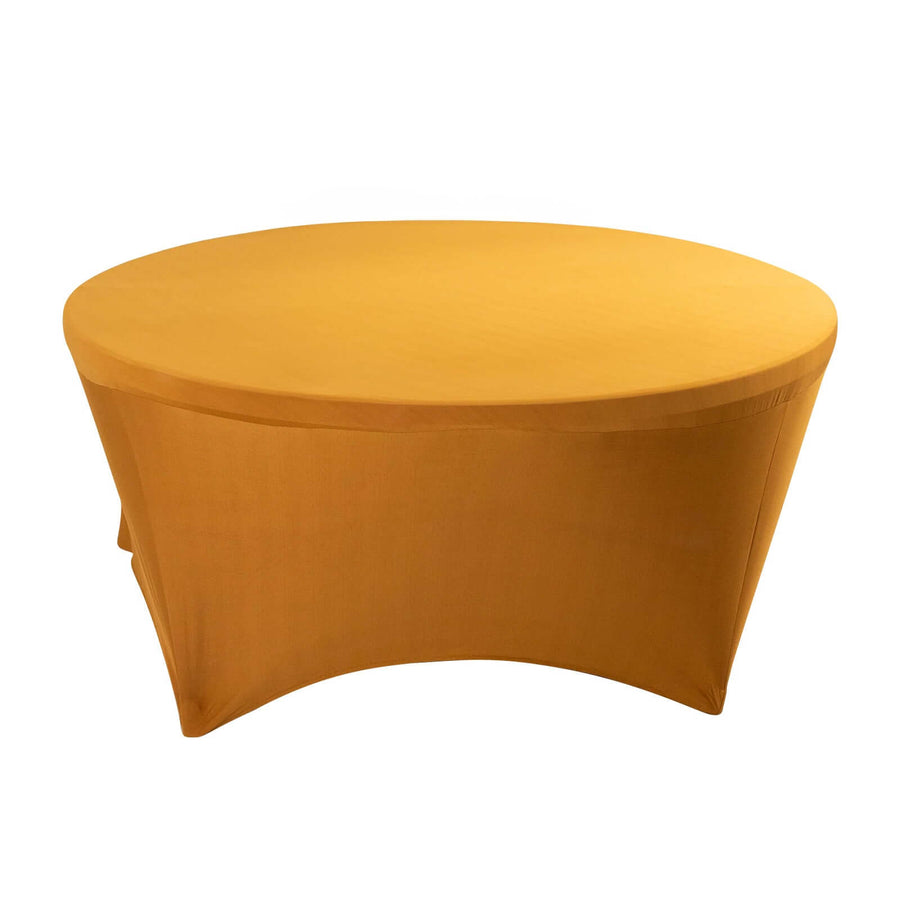 Round mustard yellow table cover for events and parties