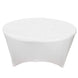 White Stretch Spandex Fitted Round Tablecloth 72 in for 6 Foot Tables