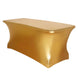 6FT Metallic Gold Rectangular Stretch Spandex Table Cover