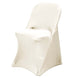 Beige Spandex Stretch Fitted Folding Slip On Chair Cover - 160 GSM