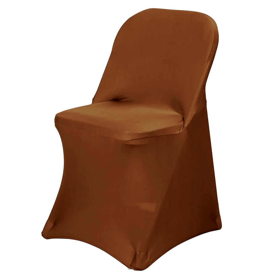 Cinnamon Brown Spandex Stretch Fitted Folding Slip On Chair Cover - 160 GSM