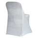 Silver Spandex Stretch Folding Chair Cover, Fitted Chair Cover with Metallic Shimmer Tinsel Back