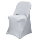 Silver Spandex Stretch Fitted Folding Slip On Chair Cover - 160 GSM