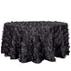 120inch Black Leaf Petal Taffeta Round Tablecloth