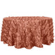 120inch Terracotta (Rust) 3D Leaf Petal Taffeta Fabric Seamless Round Tablecloth