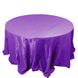 132inch Purple Accordion Crinkle Taffeta Seamless Round Tablecloth