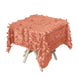 54" Terracotta (Rust) 3D Leaf Petal Taffeta Fabric Square Tablecloth
