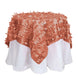 54" Terracotta (Rust) 3D Leaf Petal Taffeta Fabric Square Table Overlay