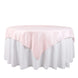 72x72Inch Blush / Rose Gold Accordion Crinkle Taffeta Table Overlay, Square Tablecloth Topper