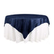 72x72Inch Navy Blue Accordion Crinkle Taffeta Table Overlay, Square Tablecloth Topper