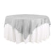 72x72Inch Silver Accordion Crinkle Taffeta Table Overlay, Square Tablecloth Topper